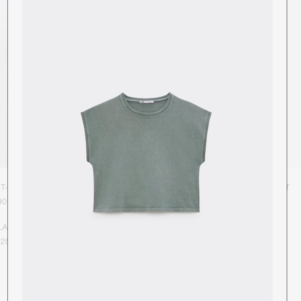 Zara Short-Sleeved T-Shirt in Pearl Grey size Medium - Picture 3 of 11